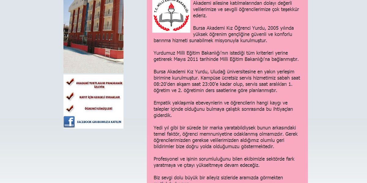 kız yurdu web tasarım