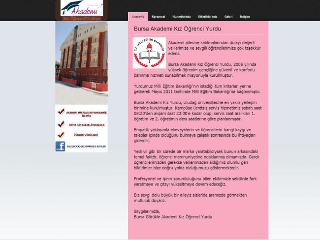 kız yurdu web tasarım