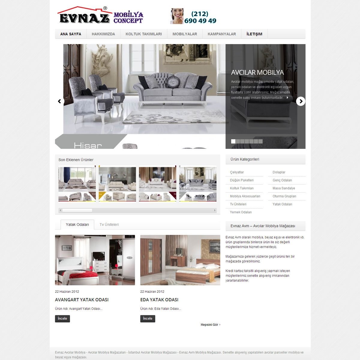 mobilya mağazası web tasarımı